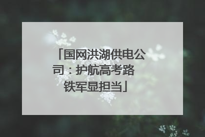 国网洪湖供电公司：护航高考路 铁军显担当