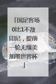 国足客场0比1不敌印尼，提前一轮无缘美加墨世界杯