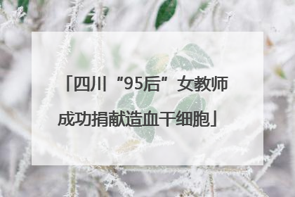 四川“95后”女教师成功捐献造血干细胞