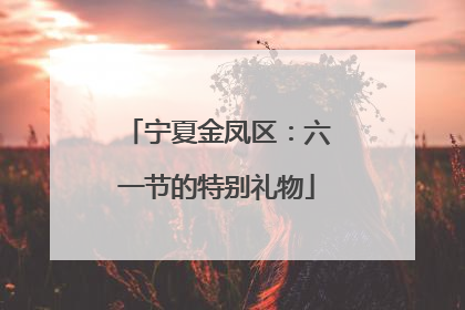 宁夏金凤区：六一节的特别礼物