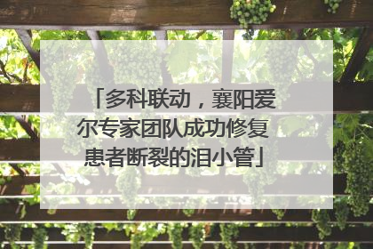 多科联动，襄阳爱尔专家团队成功修复患者断裂的泪小管
