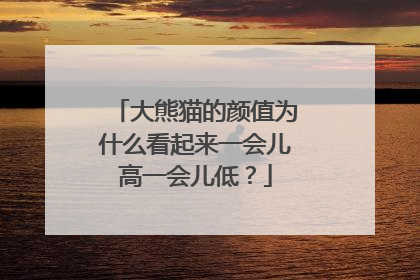大熊猫的颜值为什么看起来一会儿高一会儿低？