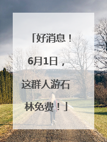 好消息！6月1日，这群人游石林免费！