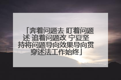 奔着问题去 盯着问题述 追着问题改 宁夏坚持将问题导向效果导向贯穿述法工作始终