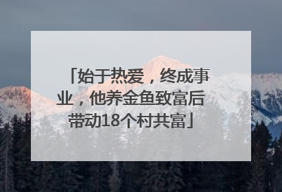 始于热爱，终成事业，他养金鱼致富后带动18个村共富