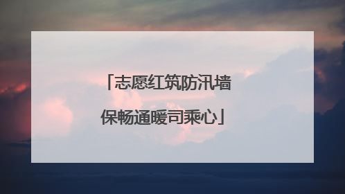志愿红筑防汛墙 保畅通暖司乘心