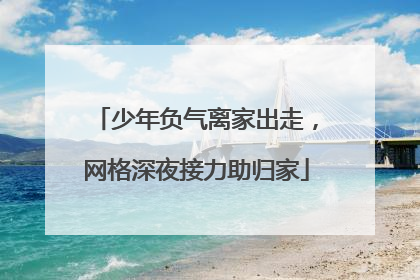 少年负气离家出走，网格深夜接力助归家