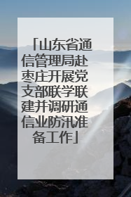 山东省通信管理局赴枣庄开展党支部联学联建并调研通信业防汛准备工作