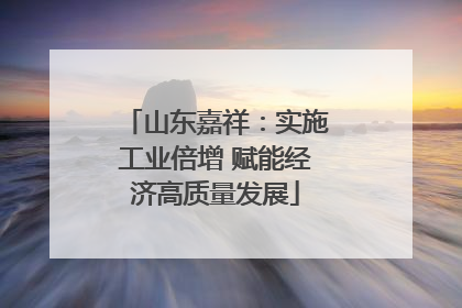 山东嘉祥：实施工业倍增 赋能经济高质量发展