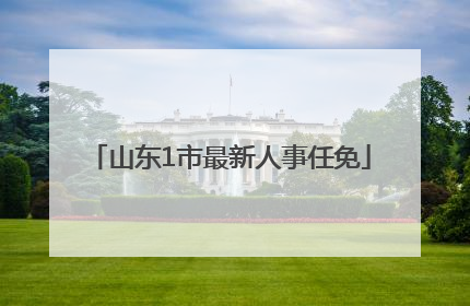 山东1市最新人事任免