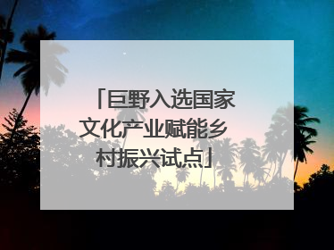巨野入选国家文化产业赋能乡村振兴试点