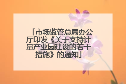 市场监管总局办公厅印发《关于支持计量产业园建设的若干措施》的通知