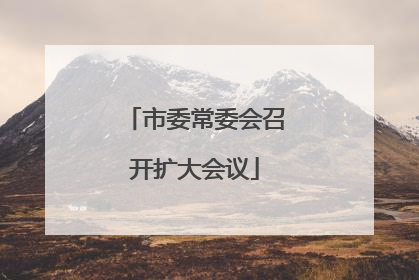 市委常委会召开扩大会议