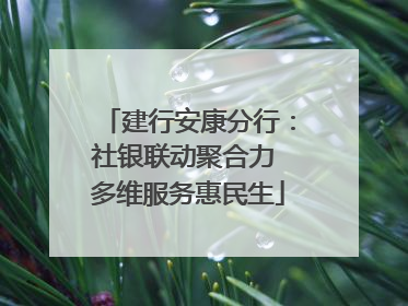 建行安康分行：社银联动聚合力 多维服务惠民生