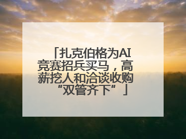 扎克伯格为AI竞赛招兵买马，高薪挖人和洽谈收购“双管齐下”