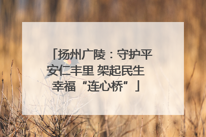 扬州广陵：守护平安仁丰里 架起民生幸福“连心桥”