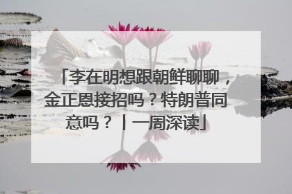 李在明想跟朝鲜聊聊，金正恩接招吗？特朗普同意吗？丨一周深读
