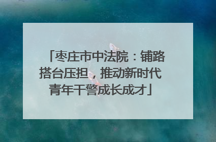 枣庄市中法院：铺路搭台压担，推动新时代青年干警成长成才