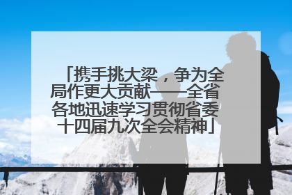携手挑大梁，争为全局作更大贡献——全省各地迅速学习贯彻省委十四届九次全会精神