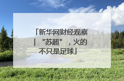 新华网财经观察｜“苏超”，火的不只是足球
