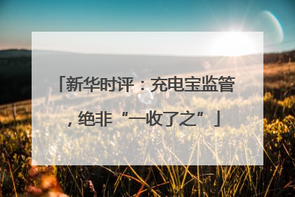 新华时评：充电宝监管，绝非“一收了之”