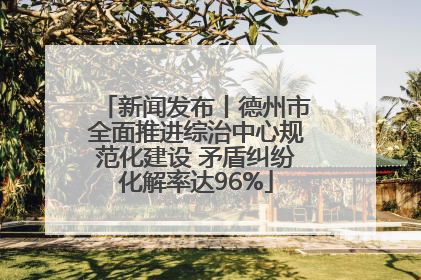 新闻发布丨德州市全面推进综治中心规范化建设 矛盾纠纷化解率达96%