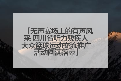 无声赛场上的有声风采 四川省听力残疾人大众篮球运动交流推广活动圆满落幕