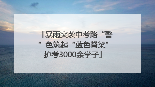 暴雨突袭中考路“警”色筑起“蓝色脊梁”护考3000余学子