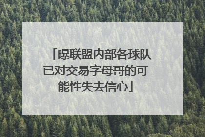 曝联盟内部各球队已对交易字母哥的可能性失去信心
