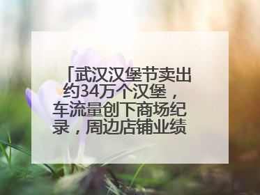 武汉汉堡节卖出约34万个汉堡，车流量创下商场纪录，周边店铺业绩提升至少30%