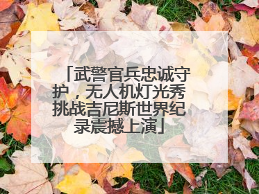 武警官兵忠诚守护，无人机灯光秀挑战吉尼斯世界纪录震撼上演
