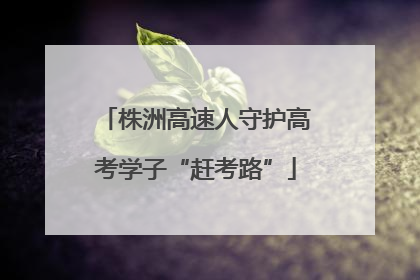 株洲高速人守护高考学子“赶考路”