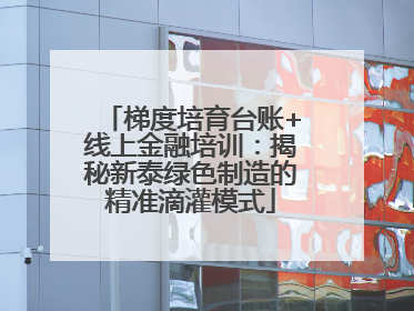 梯度培育台账+线上金融培训：揭秘新泰绿色制造的精准滴灌模式