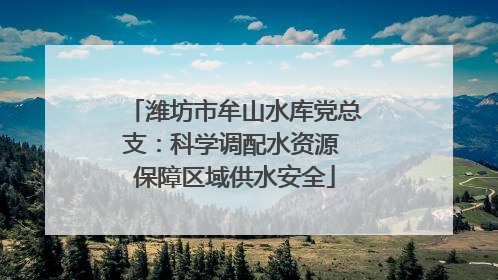 潍坊市牟山水库党总支：科学调配水资源 保障区域供水安全