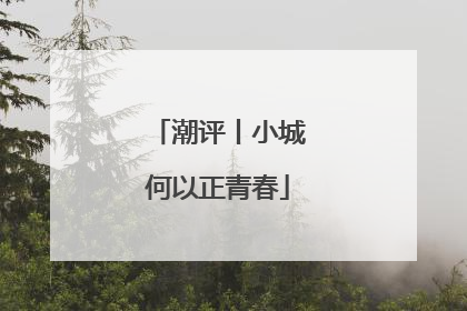 潮评丨小城何以正青春