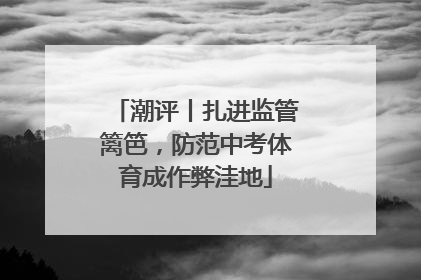 潮评丨扎进监管篱笆，防范中考体育成作弊洼地