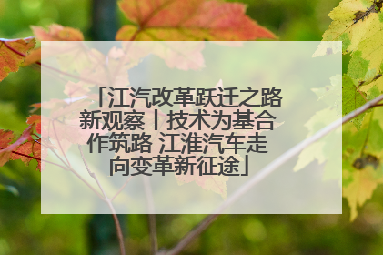 江汽改革跃迁之路新观察丨技术为基合作筑路 江淮汽车走向变革新征途