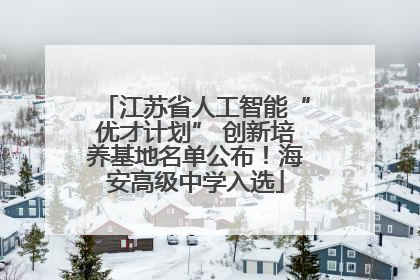 江苏省人工智能“优才计划” 创新培养基地名单公布！海安高级中学入选
