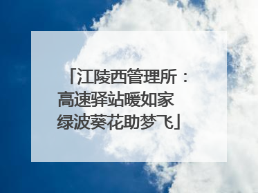 江陵西管理所：高速驿站暖如家 绿波葵花助梦飞