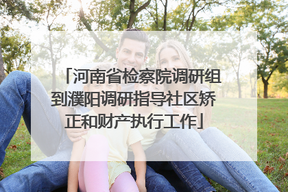 河南省检察院调研组到濮阳调研指导社区矫正和财产执行工作
