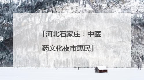 河北石家庄：中医药文化夜市惠民