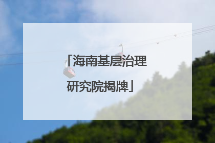 海南基层治理研究院揭牌