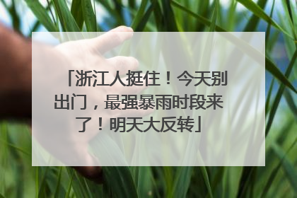 浙江人挺住！今天别出门，最强暴雨时段来了！明天大反转