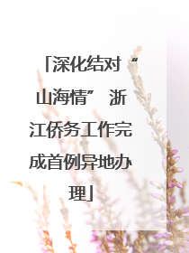 深化结对“山海情” 浙江侨务工作完成首例异地办理