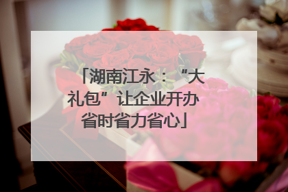 湖南江永：“大礼包”让企业开办省时省力省心