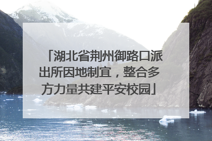 湖北省荆州御路口派出所因地制宜，整合多方力量共建平安校园