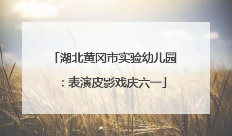 湖北黄冈市实验幼儿园：表演皮影戏庆六一