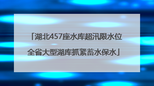 湖北457座水库超汛限水位 全省大型湖库抓紧蓄水保水