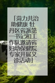 菏力共治助健康 牡丹区省派第一书记和工作队邀请省妇幼保健院专家开展义诊活动