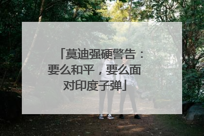 莫迪强硬警告：要么和平，要么面对印度子弹